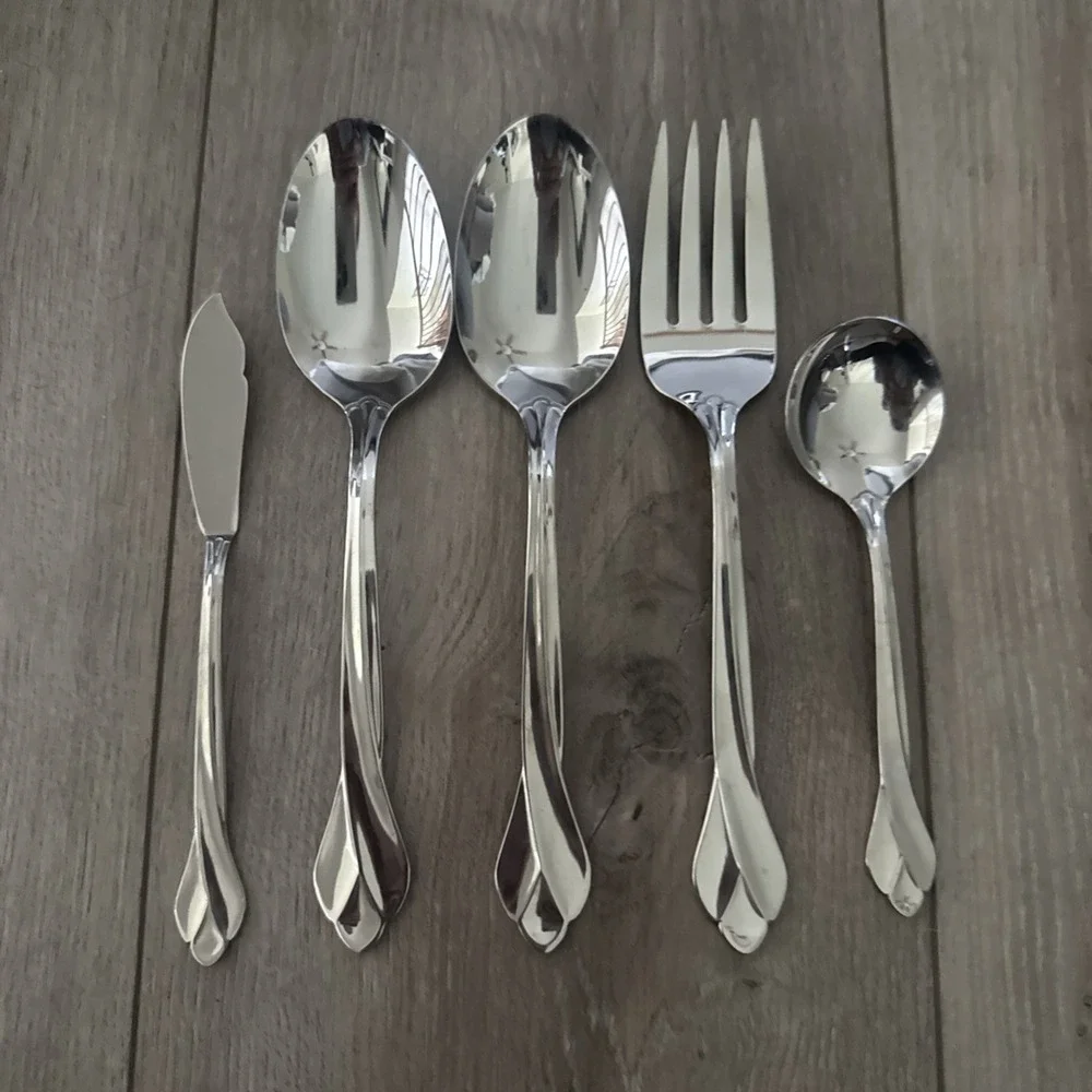 Solid Serving Spoon Oneida TRIBECA Stainless Serving Set Cold Meat Fork